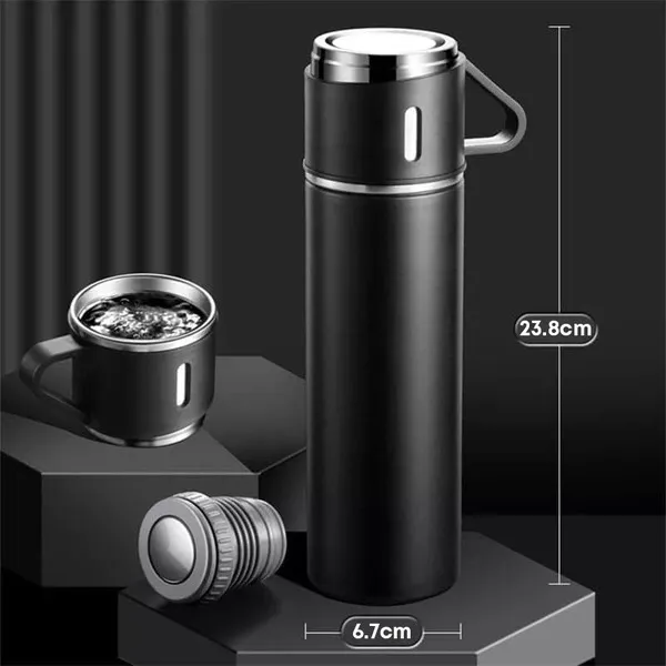 Термос со Вакум Изолација + 3 Чаши – 500ml - Image 3