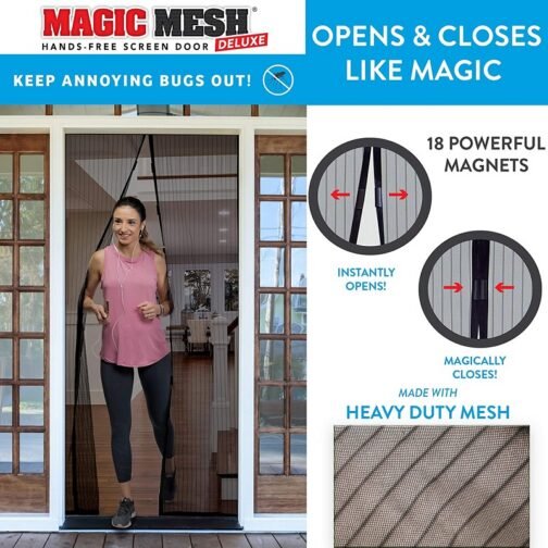 Магнетна мрежа против комарци и муви за на врата – Magic mesh - Image 3